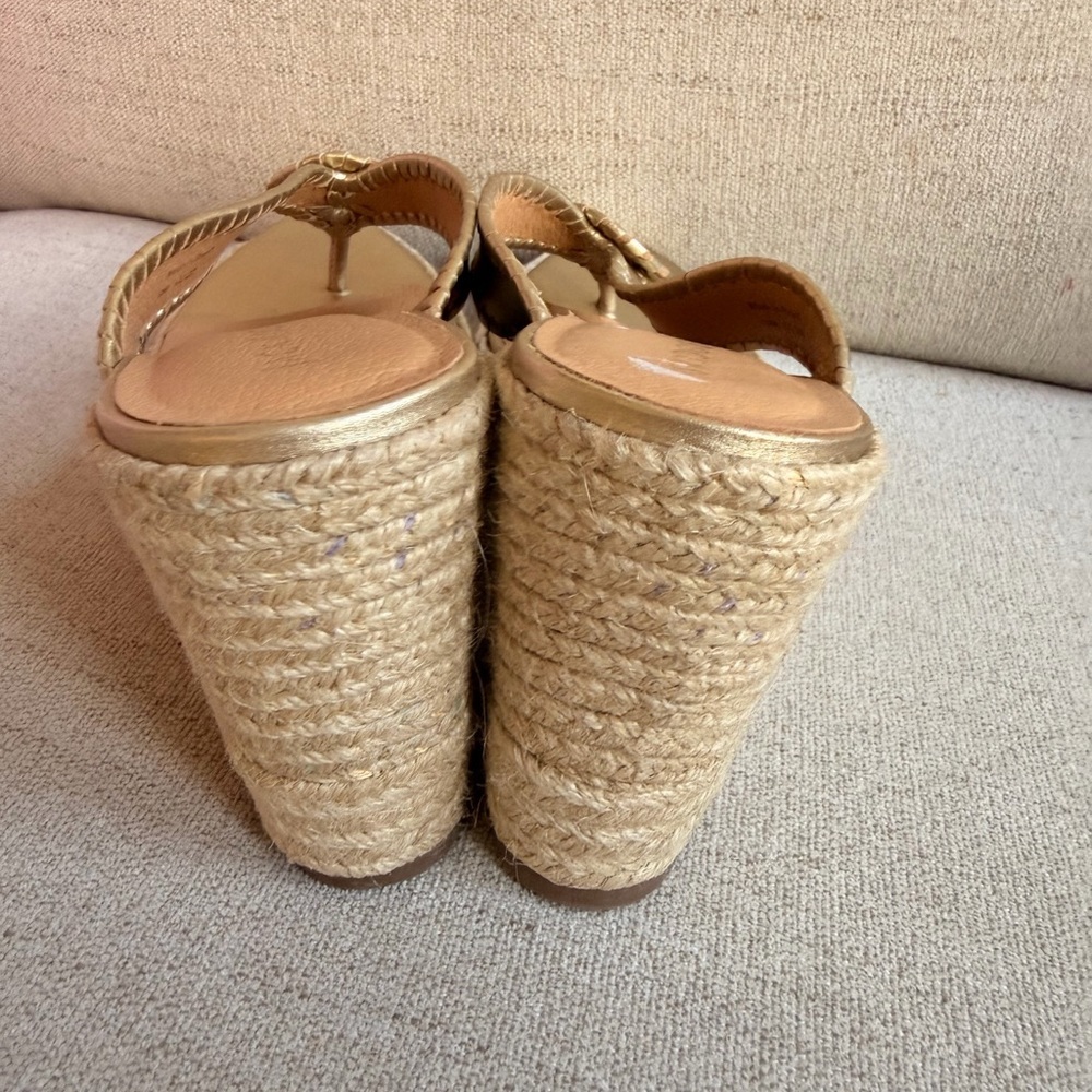 Jack Rogers Metallic Gold Wedge Sandals - Picture 6 of 7